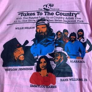 1983 WILLIE NELSON WAYLON JENNINGS HANK WILLIAMS ALABAMA US Festival tee shirt L